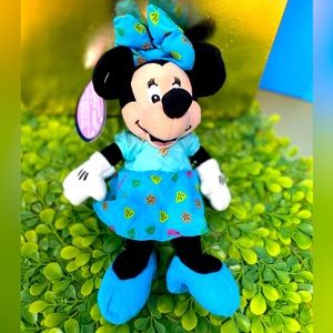 DISNEY EXCLUSIVE NWT VTG 90s BIRTHSTONE NECKLACE MINNIE BEAN BAG PLUSH JUNE